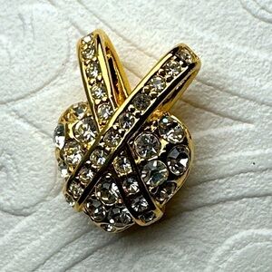 Nolan Miller Gold and Silver Crystal Necklace Pendant
